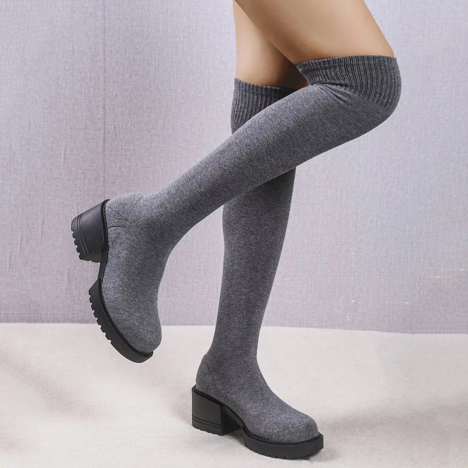 PMUYBHF Pull on Work Boots Women Minimalist Heeled Sock Boots Long Boots Ladies Knee Length Boots Latch Winter Boots for Women Waterproof Snow Size 11
