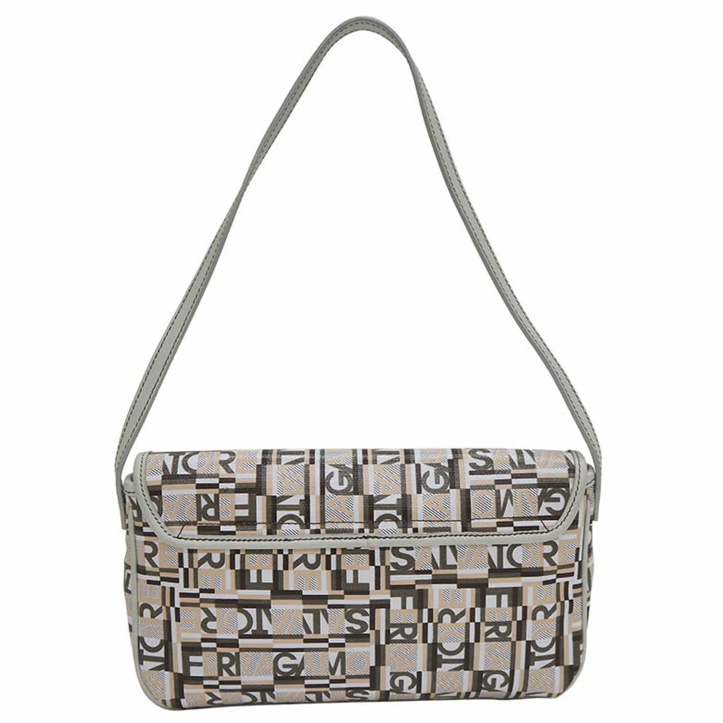Pre-Owned Salvatore Ferragamo PVC,Leather Shoulder Bag Beige (Good)