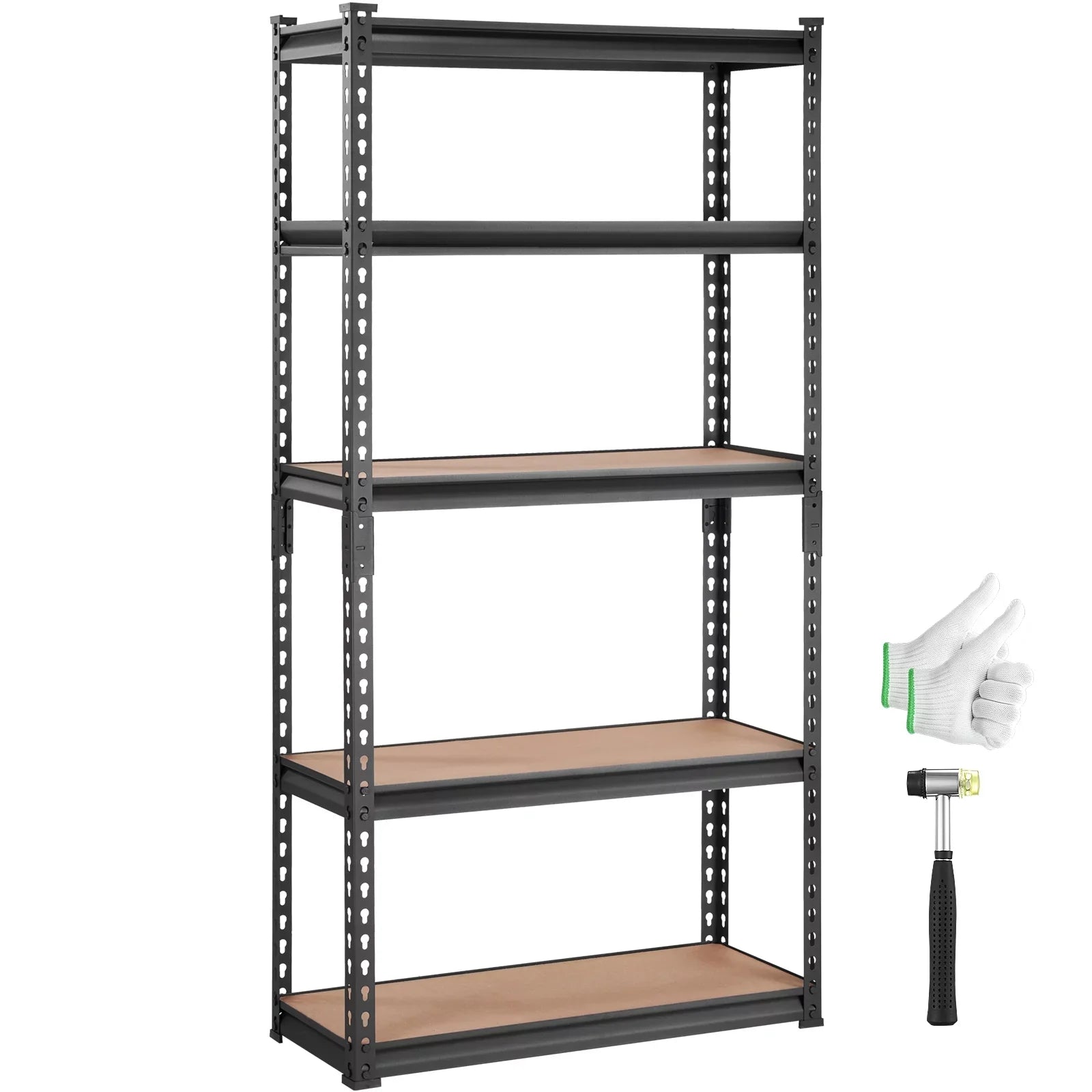 BENTISM 5 Tier Adjustable Heavy Duty Steel Shelving Unit, 12"D x 30"W x 60"H Garage Storage Rack 2000 lbs Load
