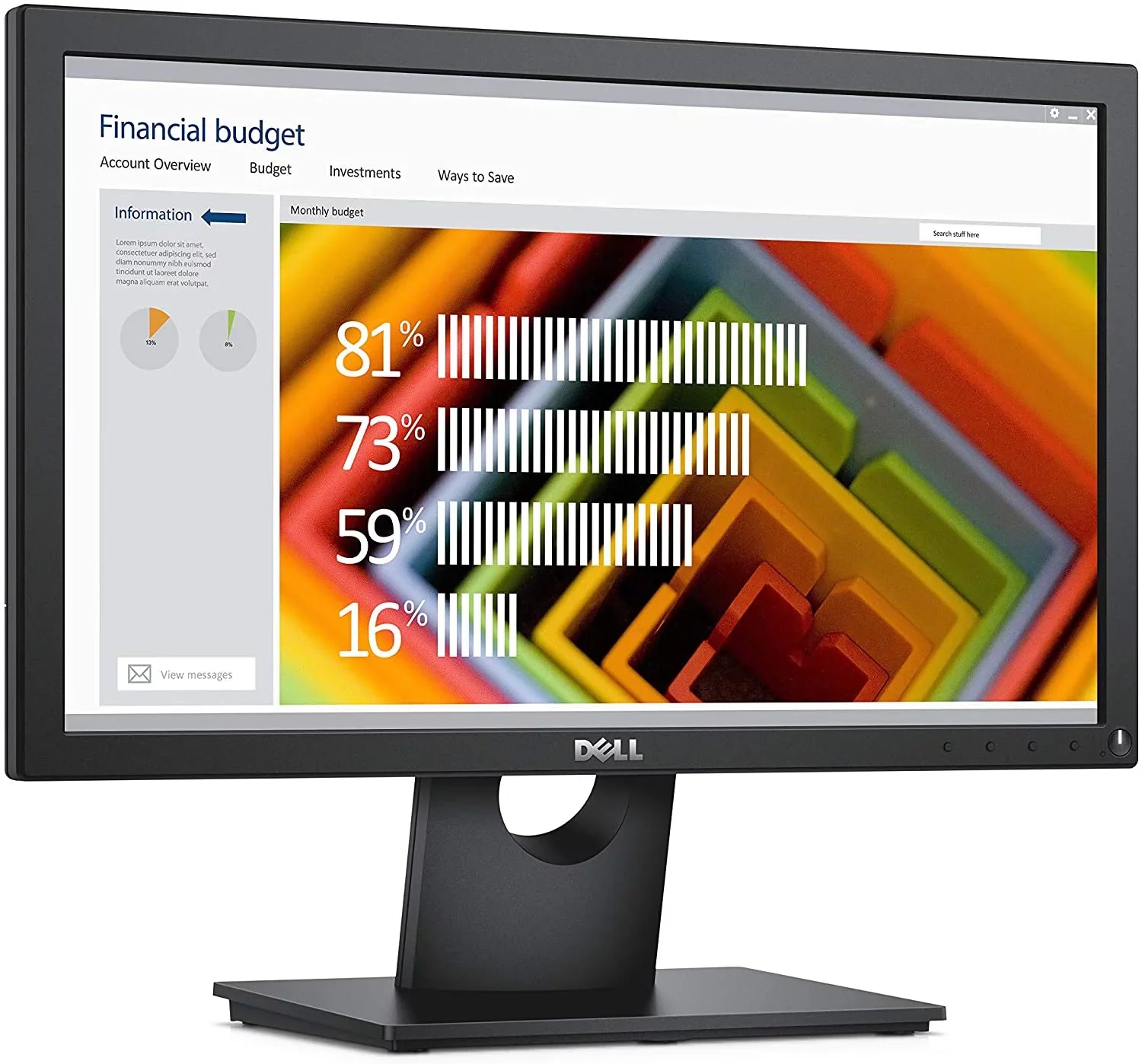 New E1916H 19" (1366x768) Widescreen LED Backlit LCD Monitor 60Hz 5ms DisplayPort & VGA, Tilt Adjustment