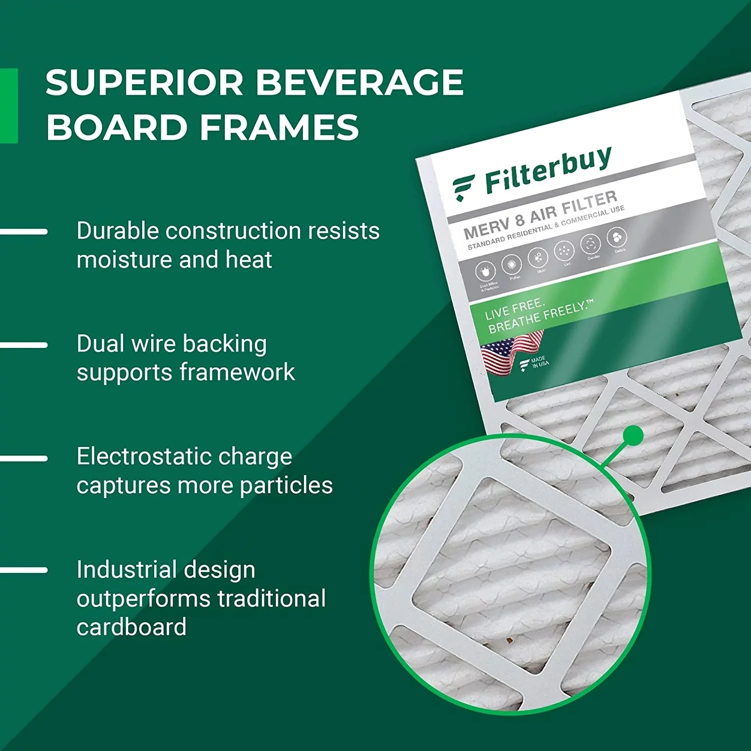 Filterbuy 12x24x2 MERV 8 Pleated HVAC AC Furnace Air Filters (12-Pack)