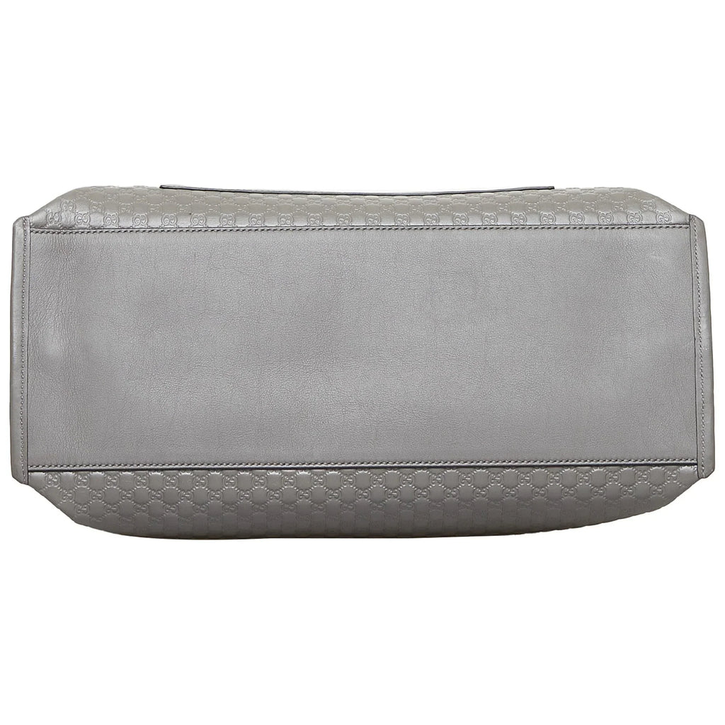 Pre-Owned Authenticated Gucci Microguccissima Satchel Calf Leather Gray Unisex (Good)