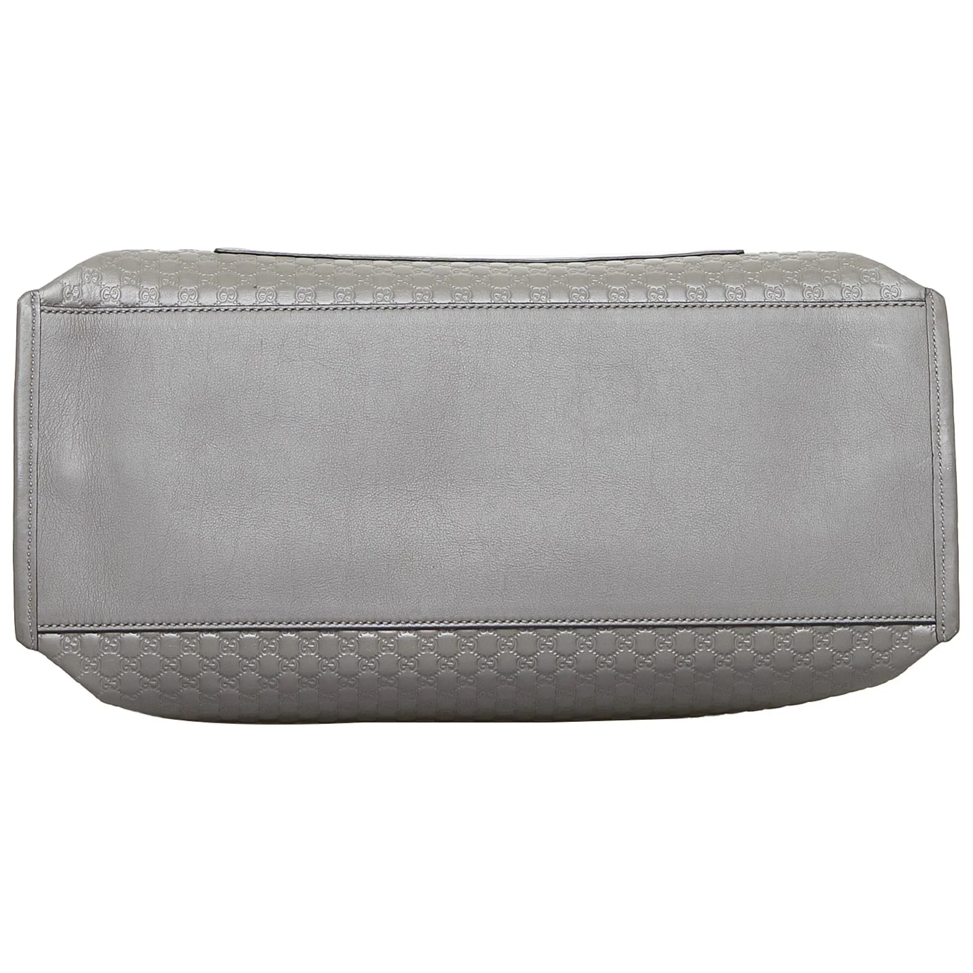 Pre-Owned Authenticated Gucci Microguccissima Satchel Calf Leather Gray Unisex (Good)