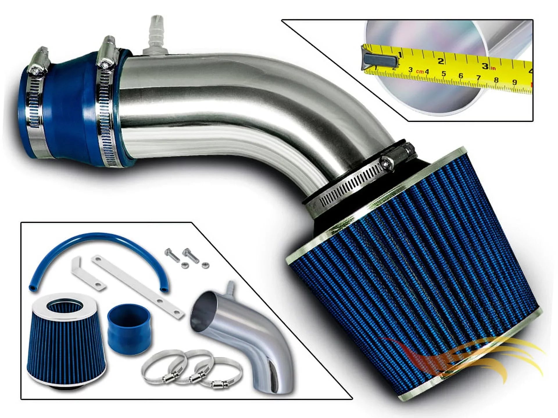 Rtunes Racing Short Ram Air Intake Kit + Filter Combo BLUE Matching For 12-15 Kia Rio / 11-13 Hyundai Accent 1.6L / 12-13 Hyundai Veloster Gdi 1.6L Engine / 11-13 Hyundai Elantra 1.8L â€¦