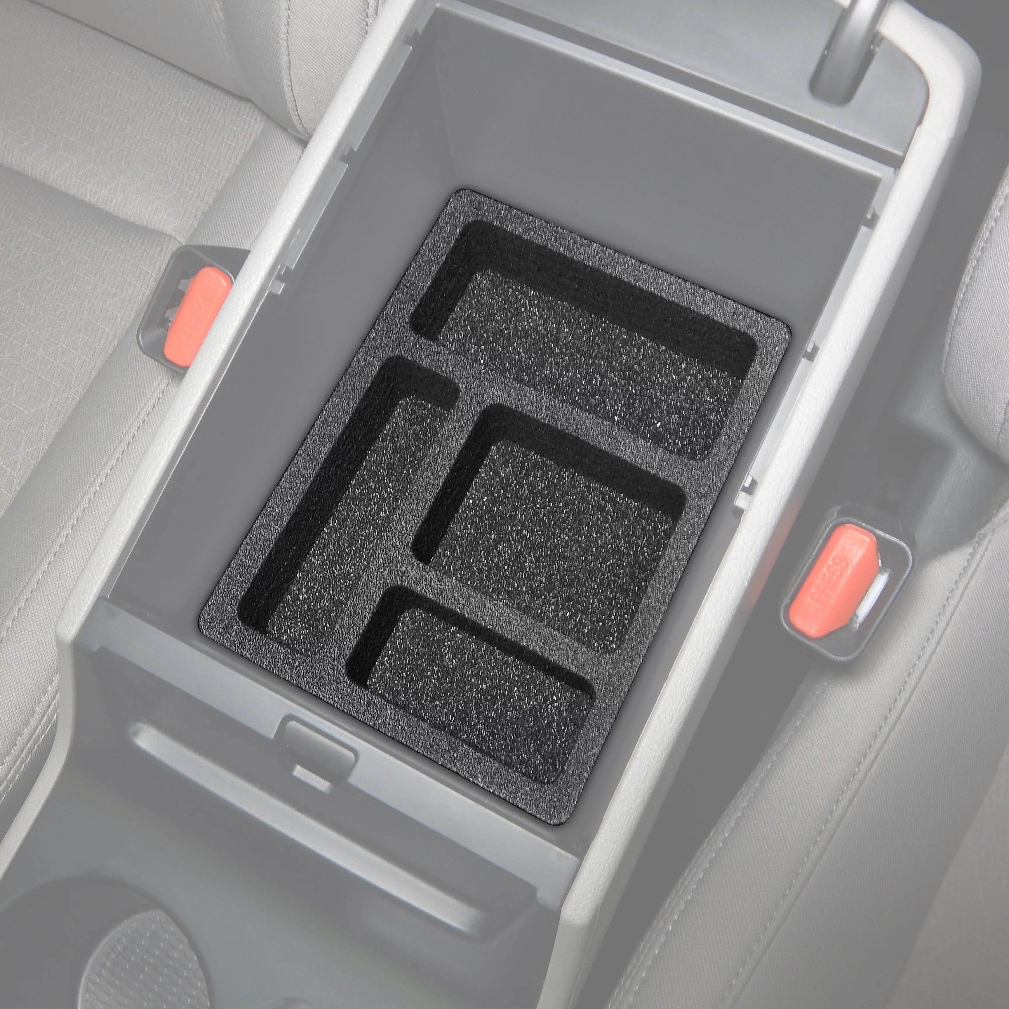 Red Hound Auto Center Console Organizer 2 Piece Stacking Set Vehicle Inserts Suitable with Hyundai Tucson 2016-2019 (Without Hand Brake) Black Anti-Rattle