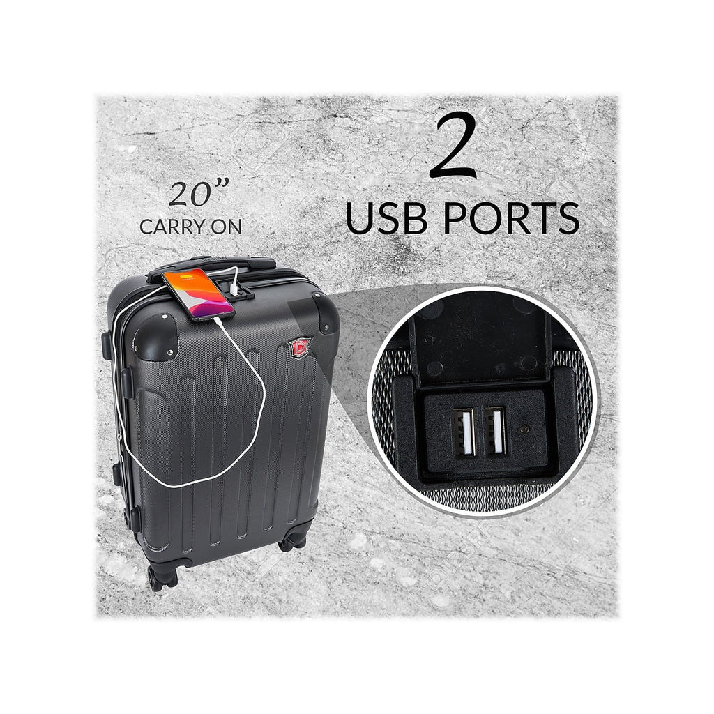 DUKAP y 2-Piece Plastic Luggage Set Blue (DKINT0SM-BLU)