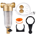 Jahy2Tech Whole House Water Pre-Filter Reusable Sediment Filter 50 Microns Plumbing