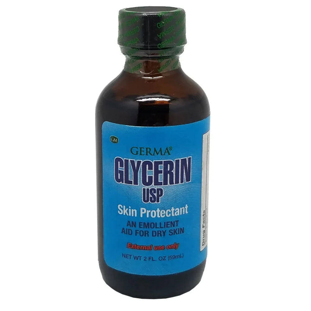 Germa Vegetable Glycerin. Natural Skin Moisturizer and Emollient. Treatment for Dry Skin and Lips. 2 oz. Pack of 6