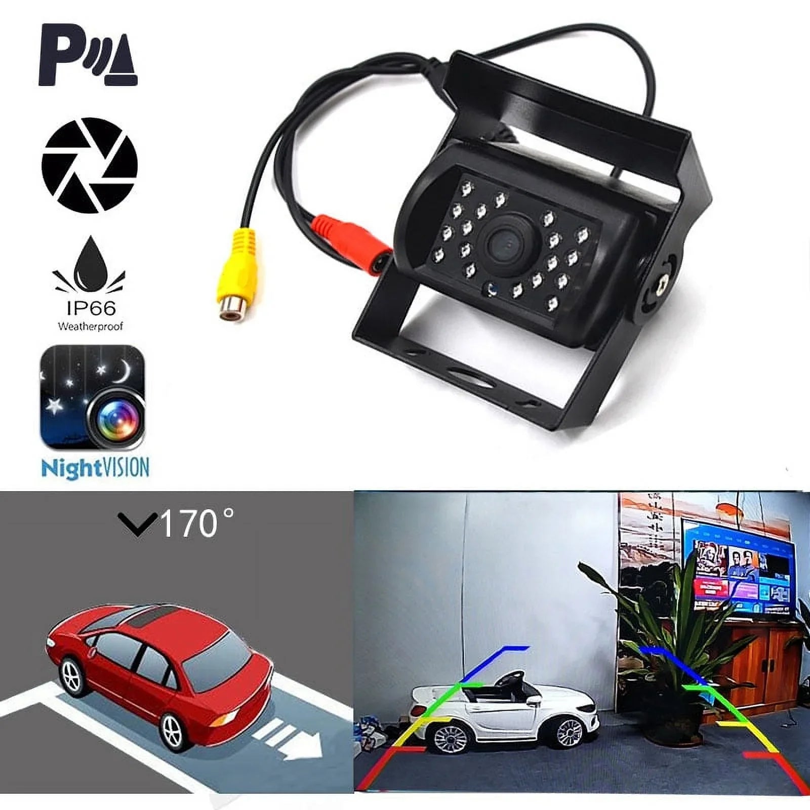 DC 12~24V Truck Bus Wagon Van Parking Camera Monitor System 4.3" Car Monitor With Camera with Wireless Transmitter/Receiver