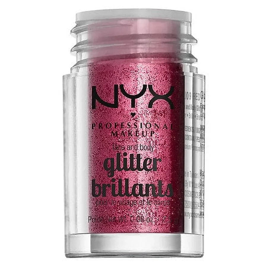 NYX Professional Makeup Face & Body Glitter, Red 0.08 oz Pack of 2