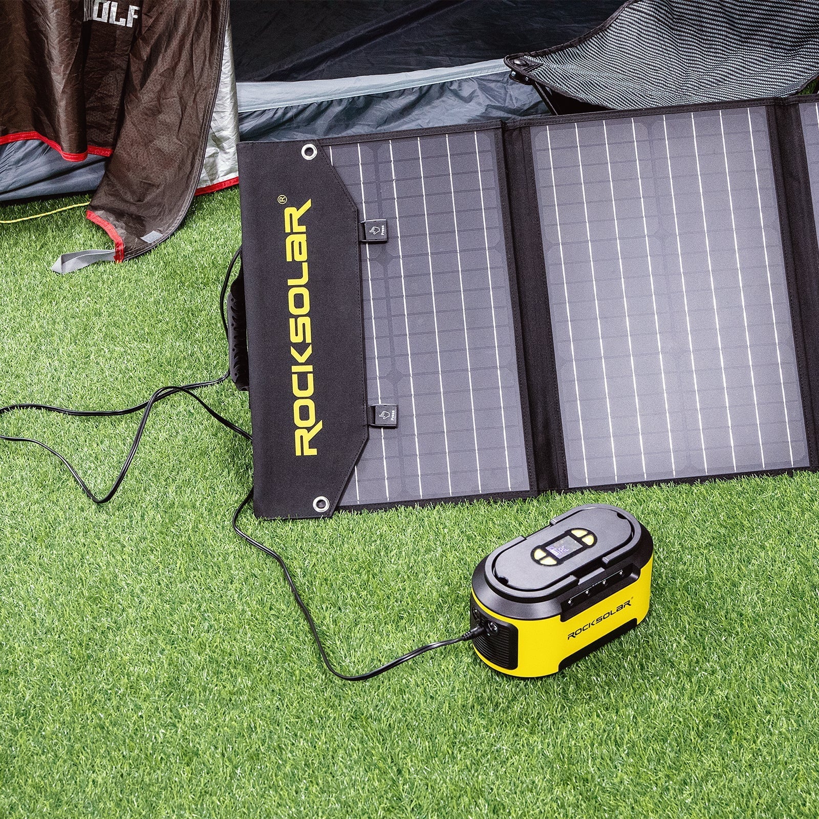ROCKSOLAR Ready 200W Portable Power Station with a 30W Foldable Solar Panel Solar Generator Kit
