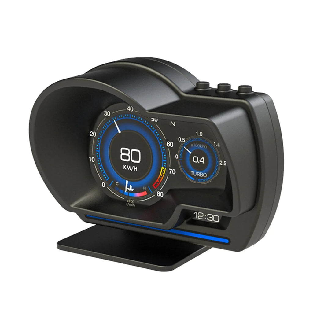 Car HUD Display, OBDⅡ+GPS Smart Gauge High Definition Speedometer Car Diagnostic Tool OBD Fault Code Elimination Safe Driving Computer Overspeed Fault Alarm for All Vehicles