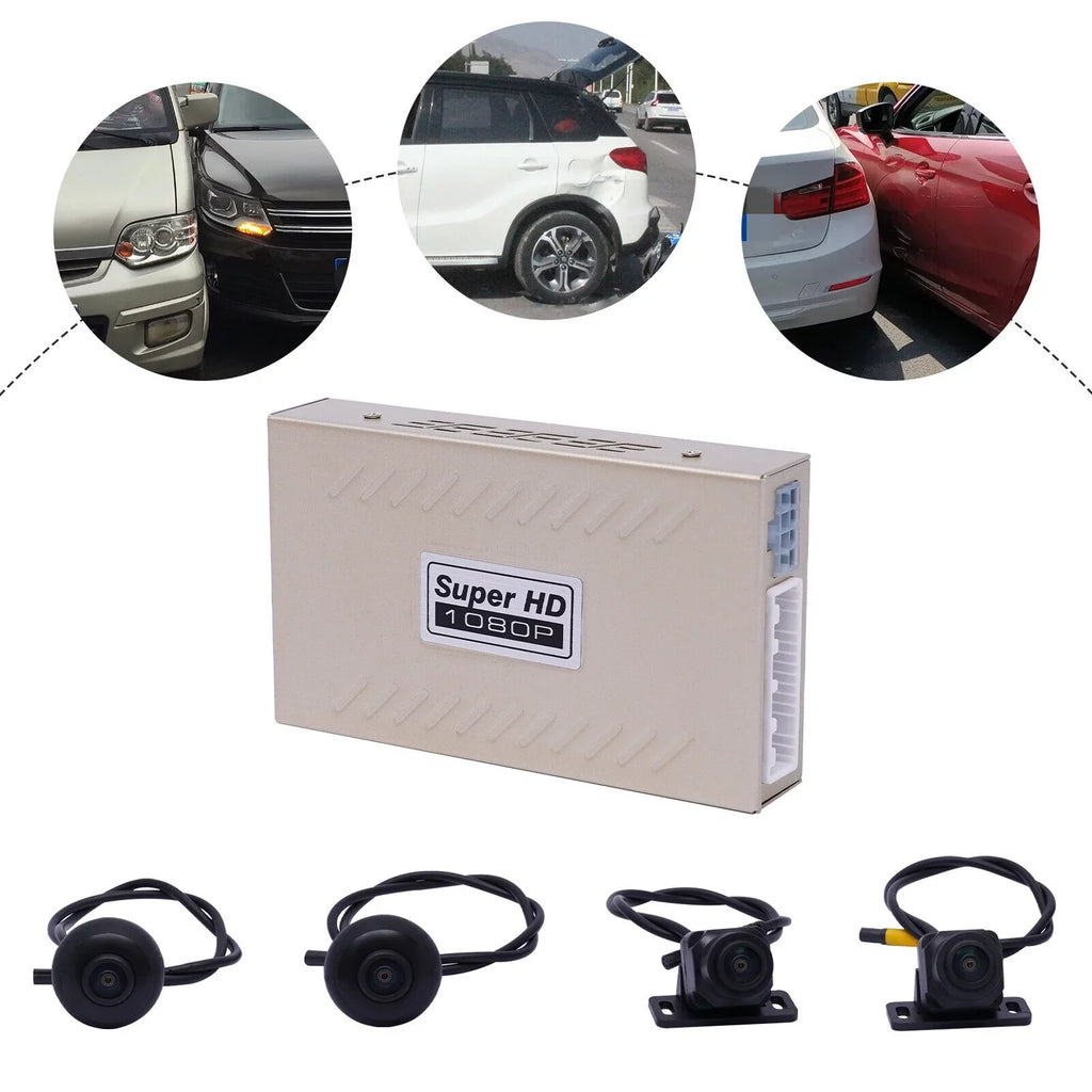 Miumaeov 1080P 4-camera Car DVR Recording 360° Seamless Bird View Panoramic System Kits