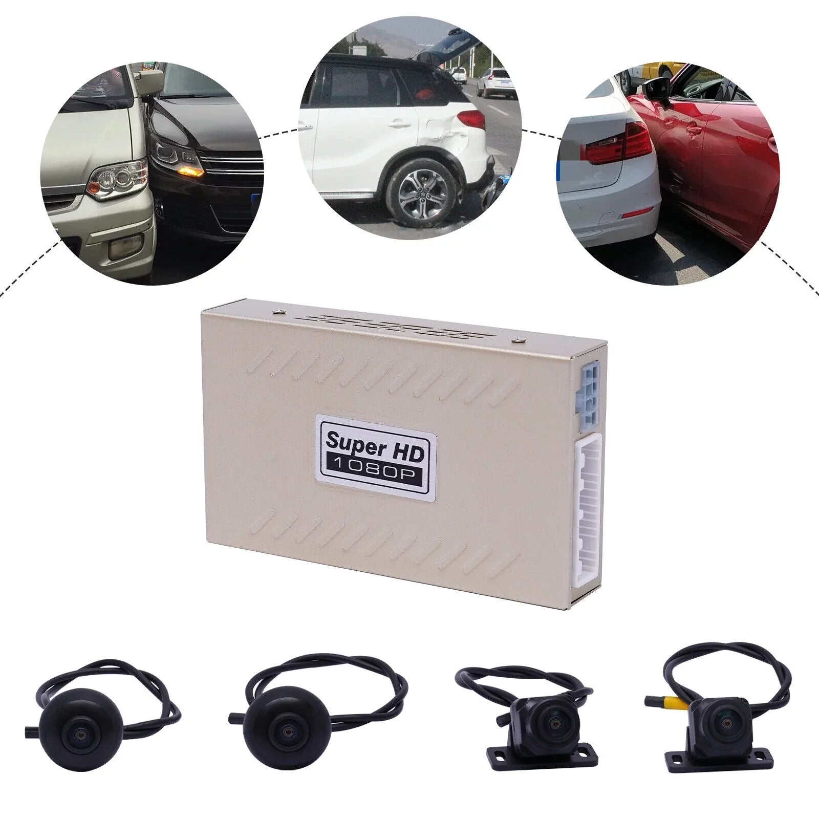 Miumaeov 1080P 4-camera Car DVR Recording 360° Seamless Bird View Panoramic System Kits
