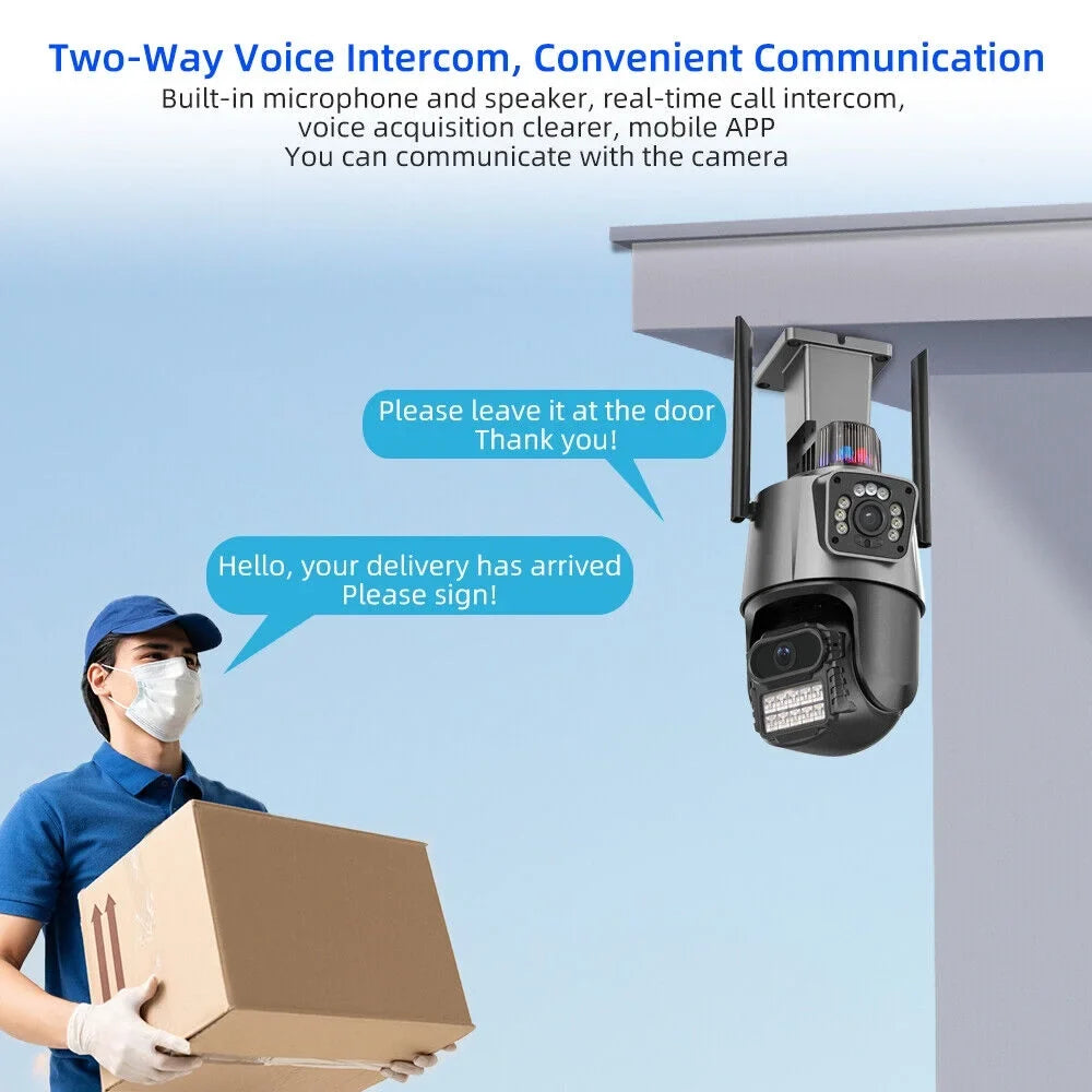 IP66 Outdoor Waterproof Camera Real-time Two-Way Audio Enhanced Dual Antenna TF Card Slot 1080P HD