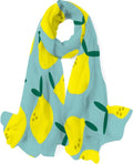 Hyjoy Simple Lemon Pattern Long Silk Neck Scarf Lightweight Shawl Wrap Scarves for Women Girls