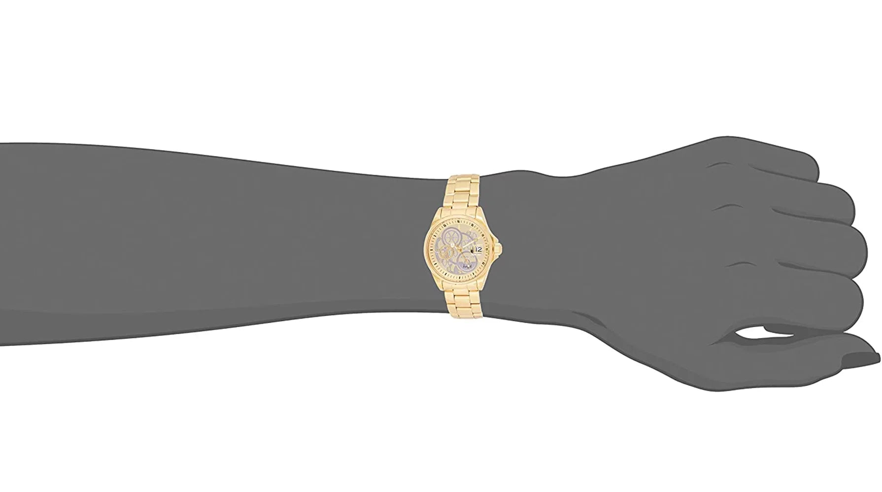 23568 Women's Angel Gold and Silver Dial Yellow Gold Steel Bracelet Dive Watch