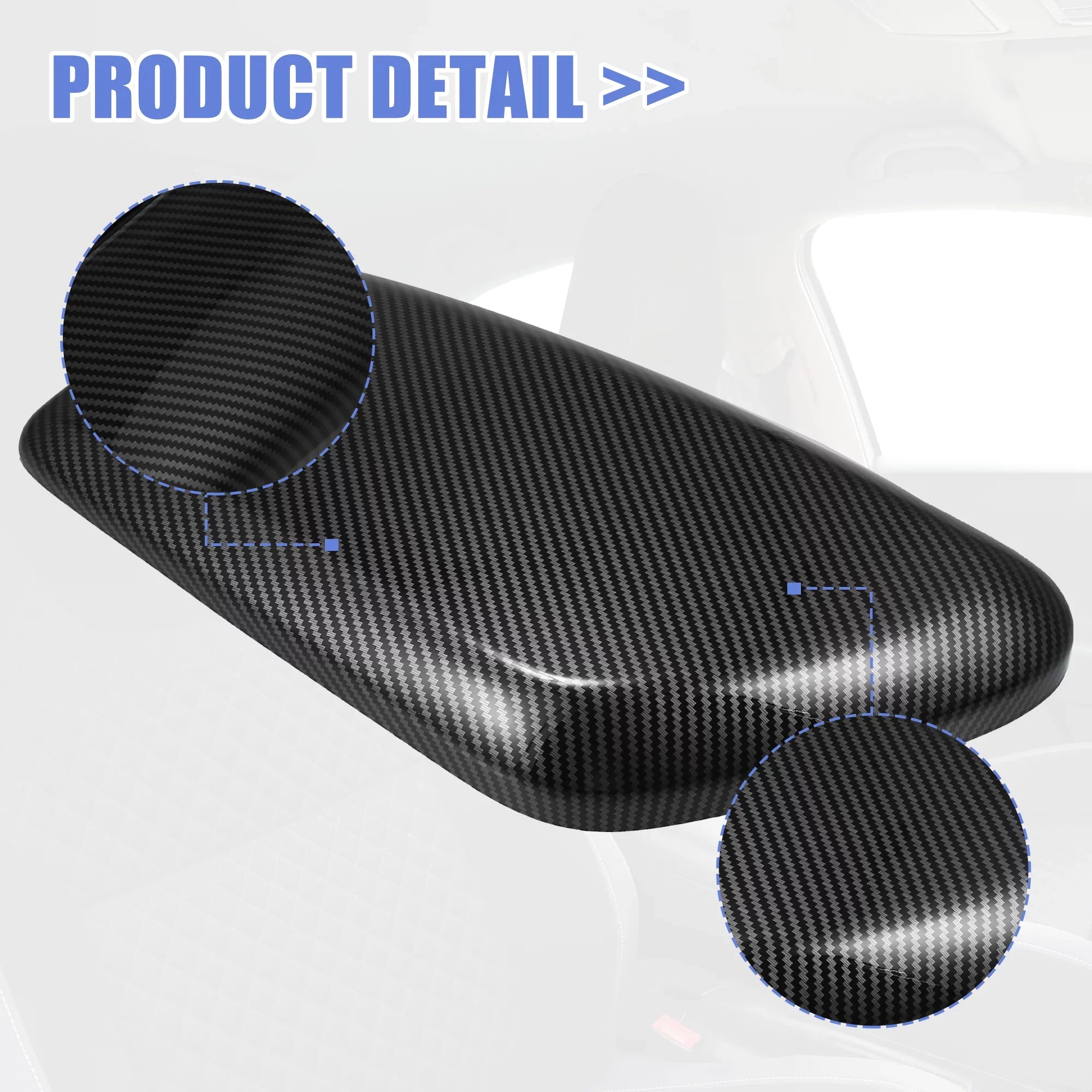 Unique Bargains Car Center Armrest Box Wrap Lid Trim Carbon Fiber Pattern Console Storage Box Protector for BMW F48 F39