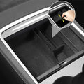 XTAUTO Center Console Organizer Tray Fit for 2021 2022 2023 Tesla Model 3/Y Armrest Storage Box Cubby Drawer Container Tesla Model 3 Model Y Accessories Interior Parts ABS Material Flocked Liner