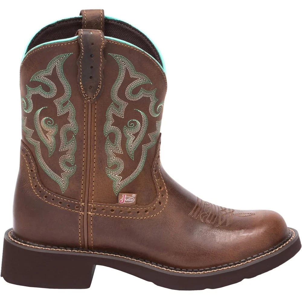 Justin Boots Womens Gemma Round Toe Casual Boots Mid Calf Low Heel 1-2"