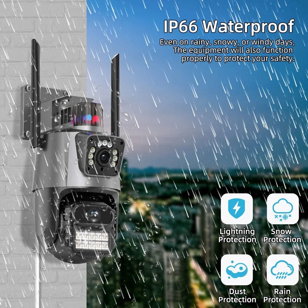 IP66 Outdoor Waterproof Camera Real-time Two-Way Audio Enhanced Dual Antenna TF Card Slot 1080P HD