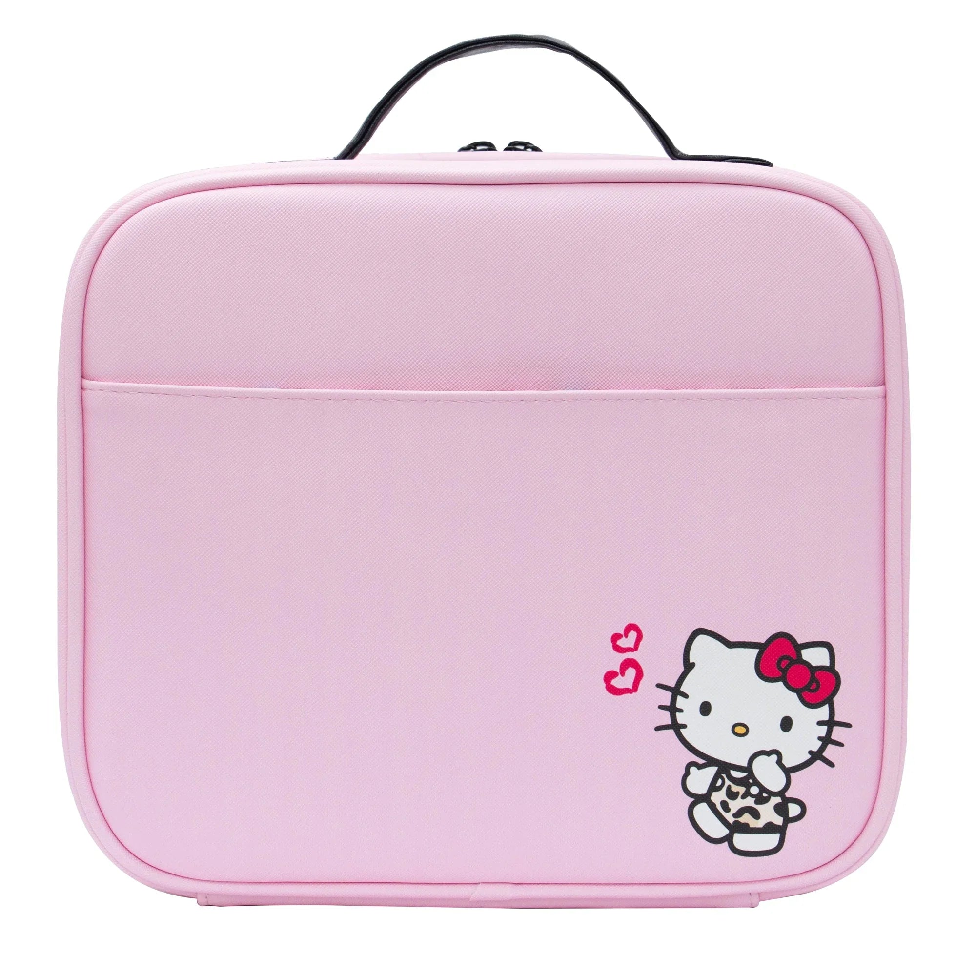 Impressions Vanity Hello Kitty Cosmetic Bag with Faux Leather, Travel Toiletry Bag (Pink Animal)