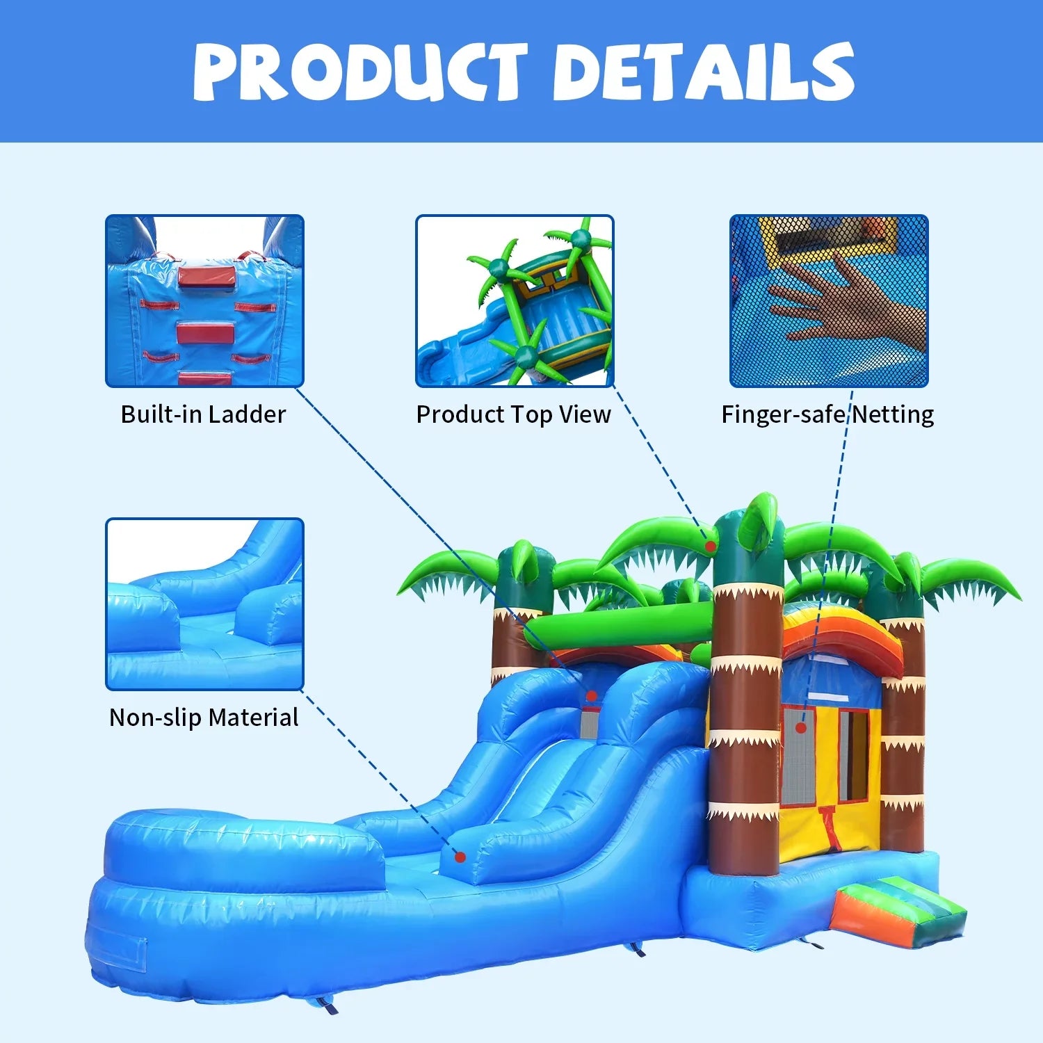 GOOSH 12 ft x 22 ft Inflatable Bounce House with Water Slide and Air Blower, Commercial Bounce House Water Slide for Backyard Outdoor Fun, Inflatable Water Slide Bounce House with Fun Bouncy Area