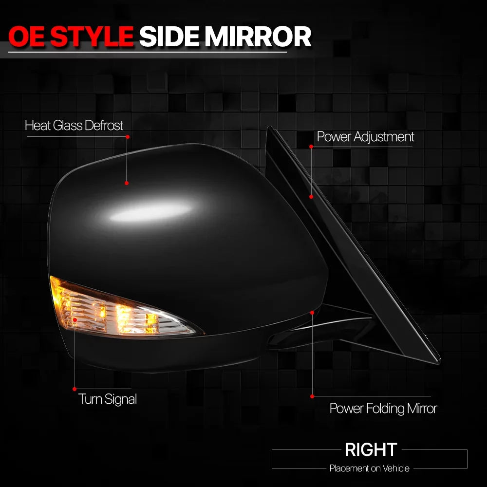 For 2017-2018 Nissan Armada Sv Right Passenger Side Door Mirror Heated+Power Operated Rear View Door Espejos with Turn Signal 17 18