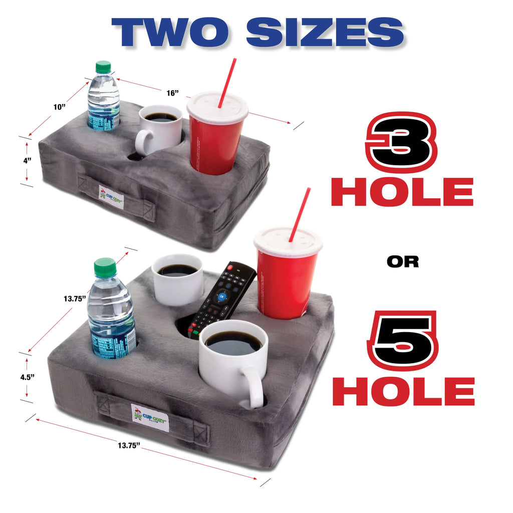Cup Cozy Deluxe Pillow (Navy) As Seen on TV -The world's BEST cup holder! Keep your drinks close and prevent spills. Use it anywhere-Couch, floor, bed, man cave, car, RV, park, beach and more!