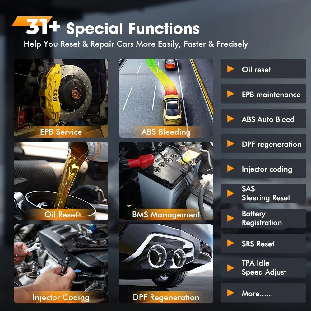 Foxwell NT809BT Advanced Bluetooth Car Scanner Bi-directional Control Active Test Automotive Scanner 30 Maintenance Services OBD2 Scanner Auto Analyzer Code Reader Automotive Diagnostic Scan Tool OBDI