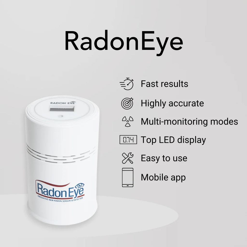 Ecosense RD200W RadonEye, Home Radon Detector, Fast & Reliable Real-Time Radon Monitor , OLED Display, Easy Setup with App, Bluetooth,