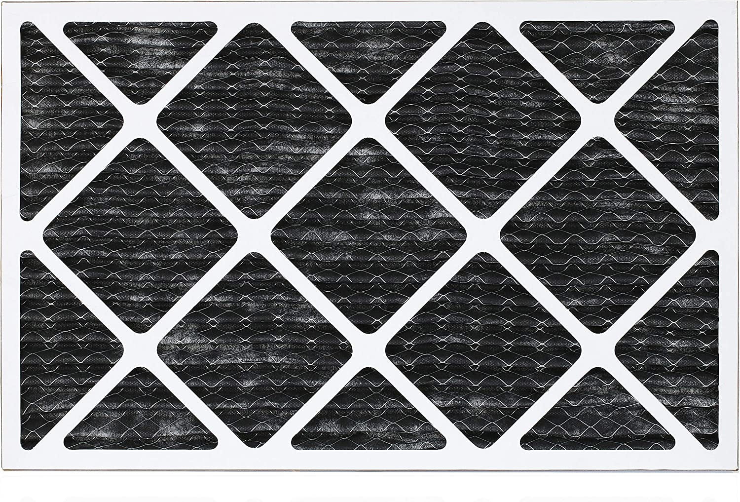 Filterbuy 15x20x1 MERV 8 Odor Eliminator Pleated HVAC AC Furnace Air Filters with Activated Carbon (5-Pack)
