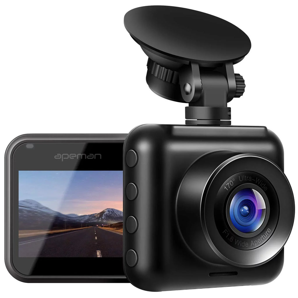 APEMAN Dash Cam 1080P Full HD Mini Car Driving Recorder 170° Wide Angle, Motion Detection, G-Sensor, Loop Recording, Night Vision