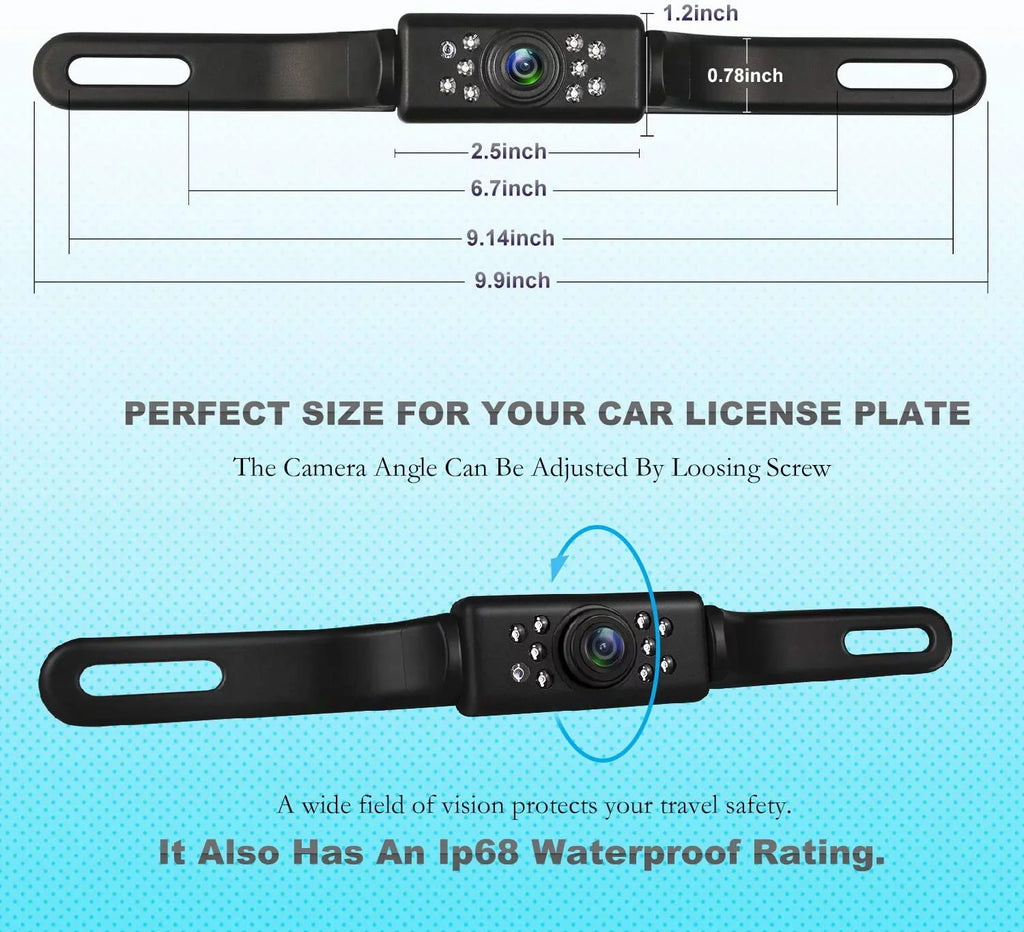 Absolute CAM600 Universal Rear View Backup Camera License Plate Mount Night Vision