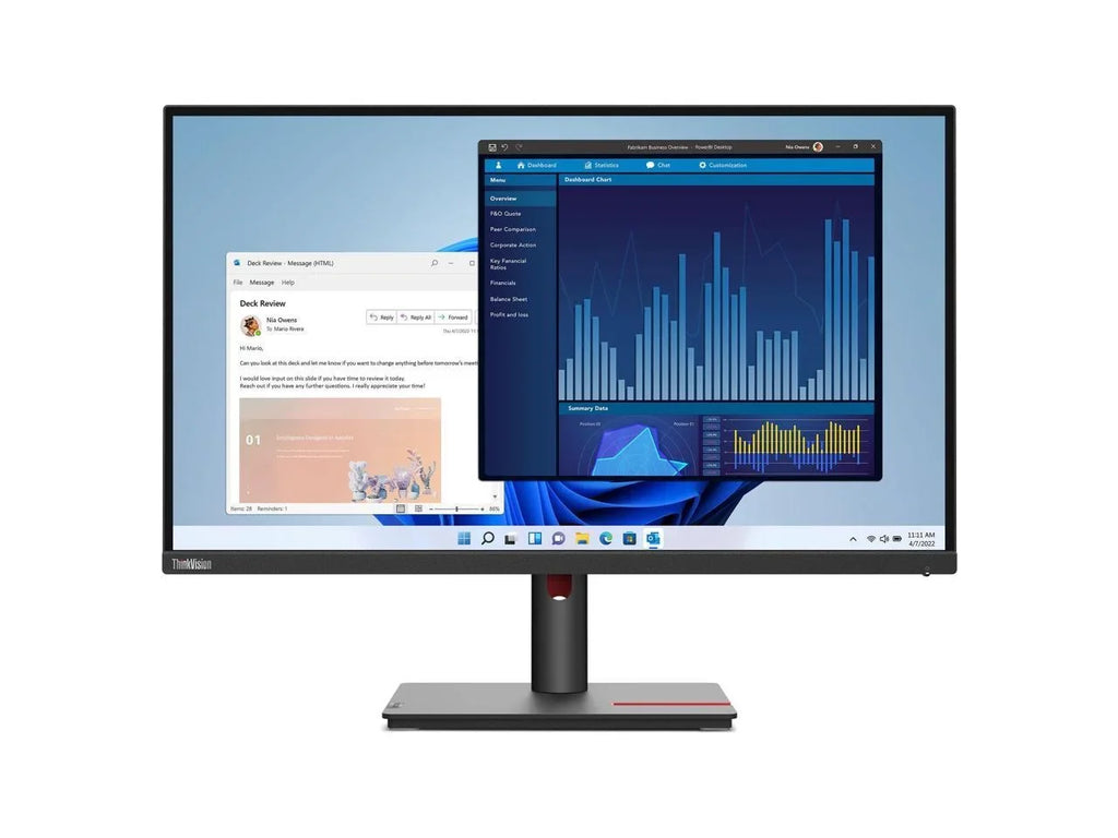 Lenovo ThinkVision T27p-30 27" 4K UHD LCD Monitor - 16:9 - Black - 27" Class - In-plane Switching (IPS) Technology - 3840 x 2160 - 1.07 Billion Colors - 350 Nit - 4 ms - 60 Hz Refresh Rate -