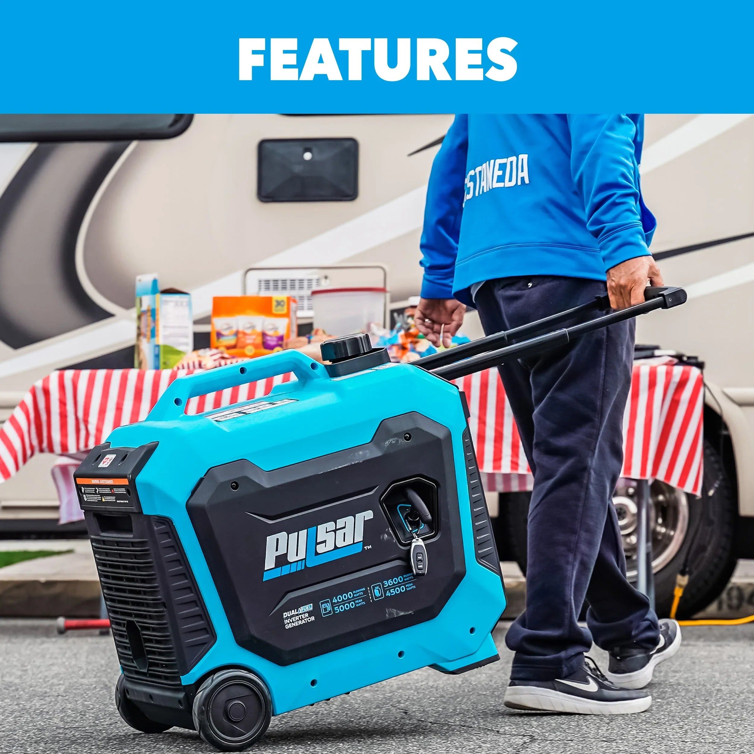 Pulsar 5000-Watt Dual Fuel RV Ready Inverter Generator with Remote Start and CO Sentry