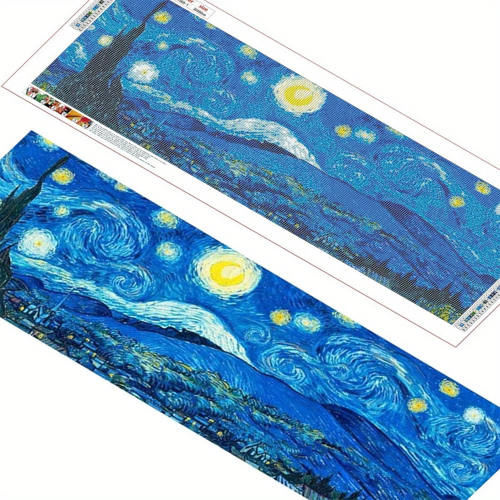 Create a Masterpiece with This 30x80cm 5D Van Gogh's Starry Sky DIY Diamond Painting Set!