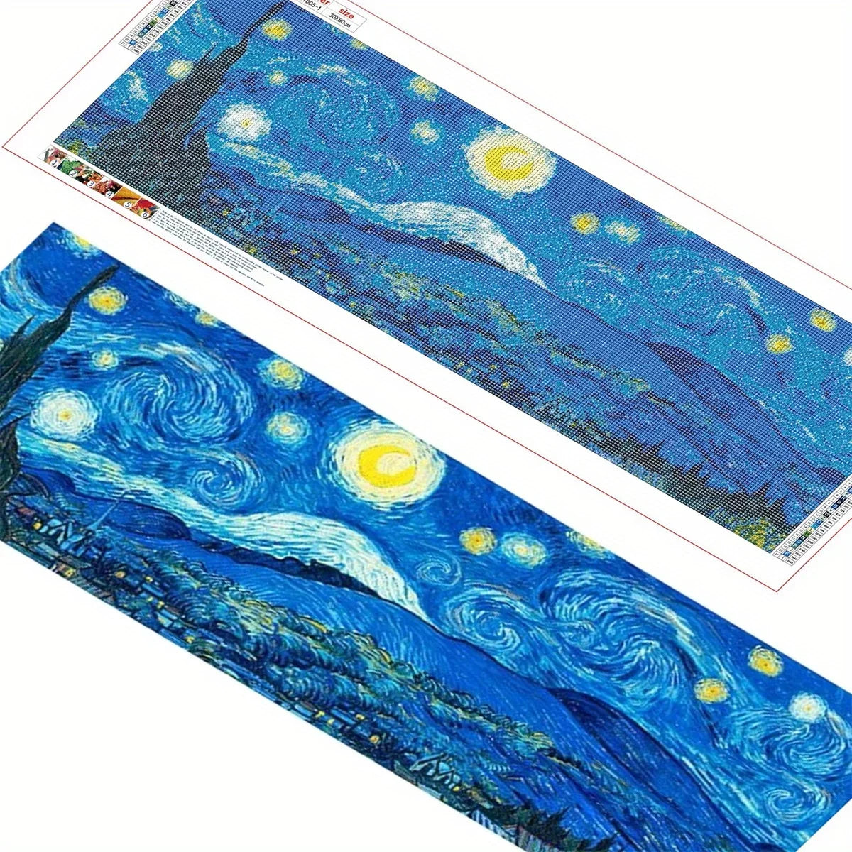 Create a Masterpiece with This 30x80cm 5D Van Gogh's Starry Sky DIY Diamond Painting Set!