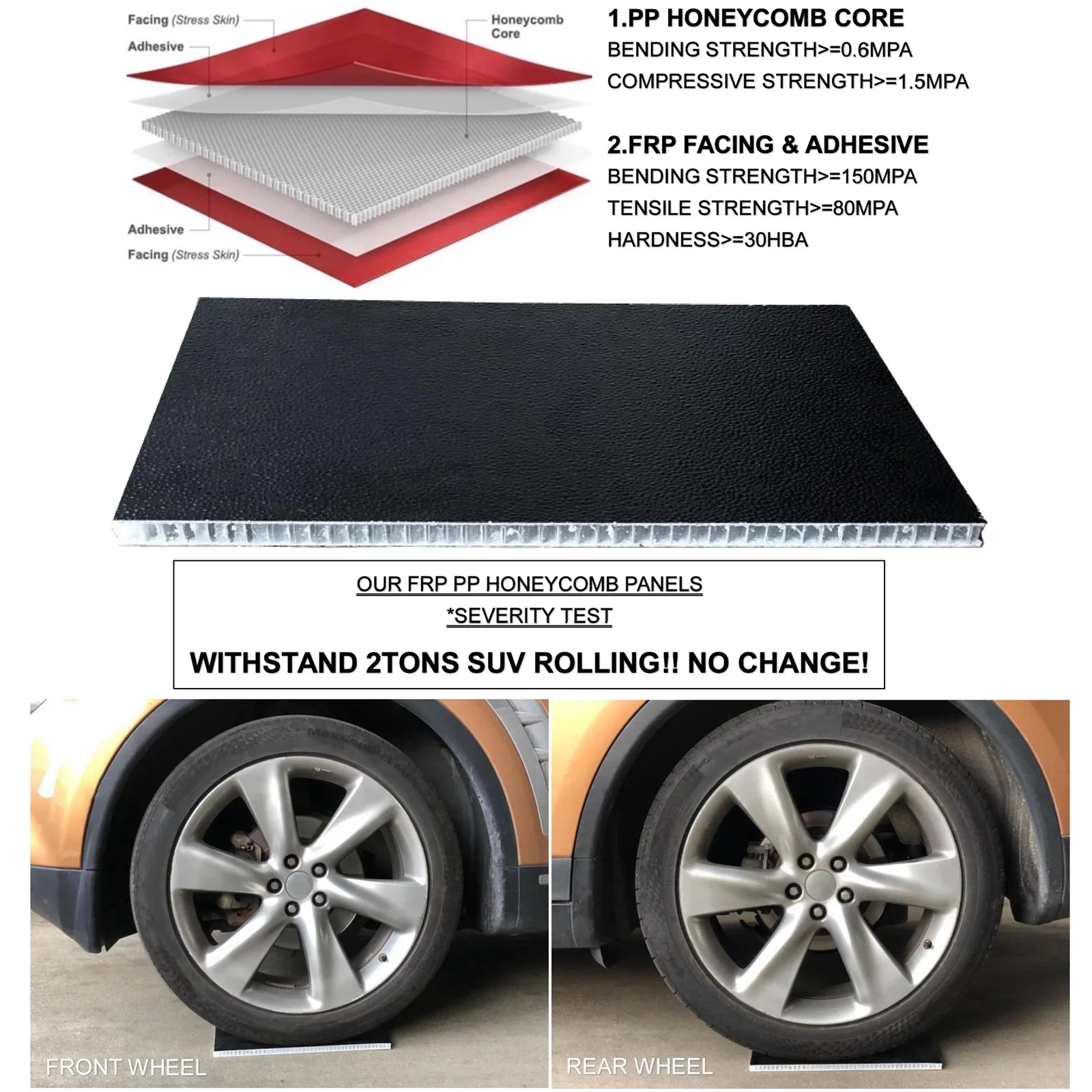 Mamoru Hard FRP Quad-Fold Solid Tonneau Wrap Suitable with 2016 2017 2018 2019 2020 2021 2022 2023 Tacoma 6' / 73.7" Truck Bed Protection | Fit for Deck Rail System