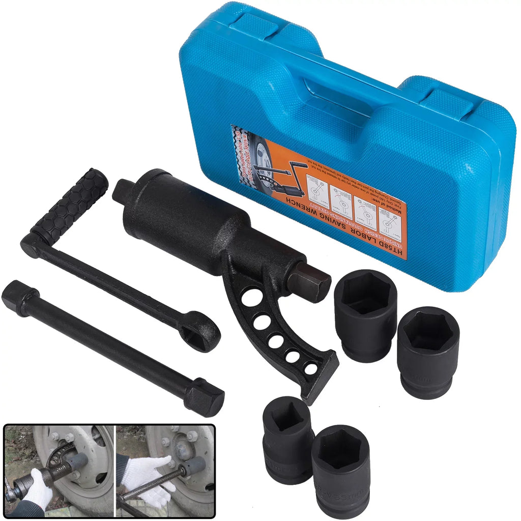BENTISM 1:58 Torque Multiplier Set Wrench Lug Nut Labor Saving Lugnuts 4 Sockets w/ Case
