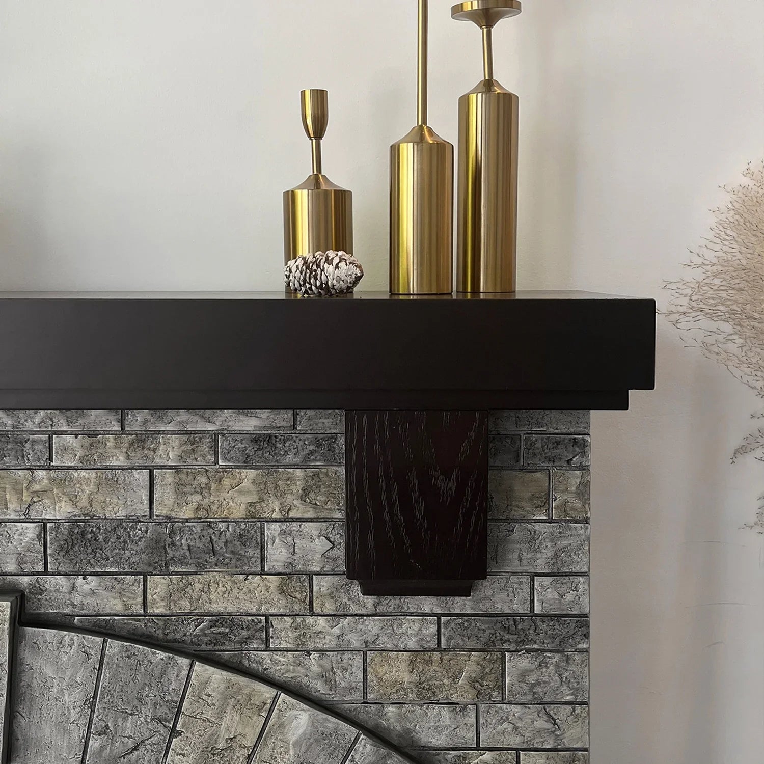 Cloud Mountain 45" Electric Fireplace with Mantel Infrared Freestanding, Gray Stone