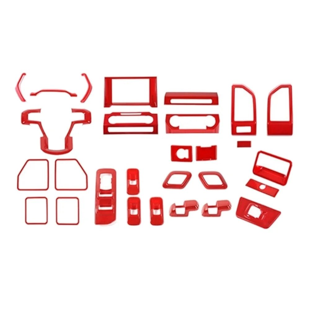 Teledu F150 Red 28pcs Full Interior Set Center Console Wrap Trim Kit