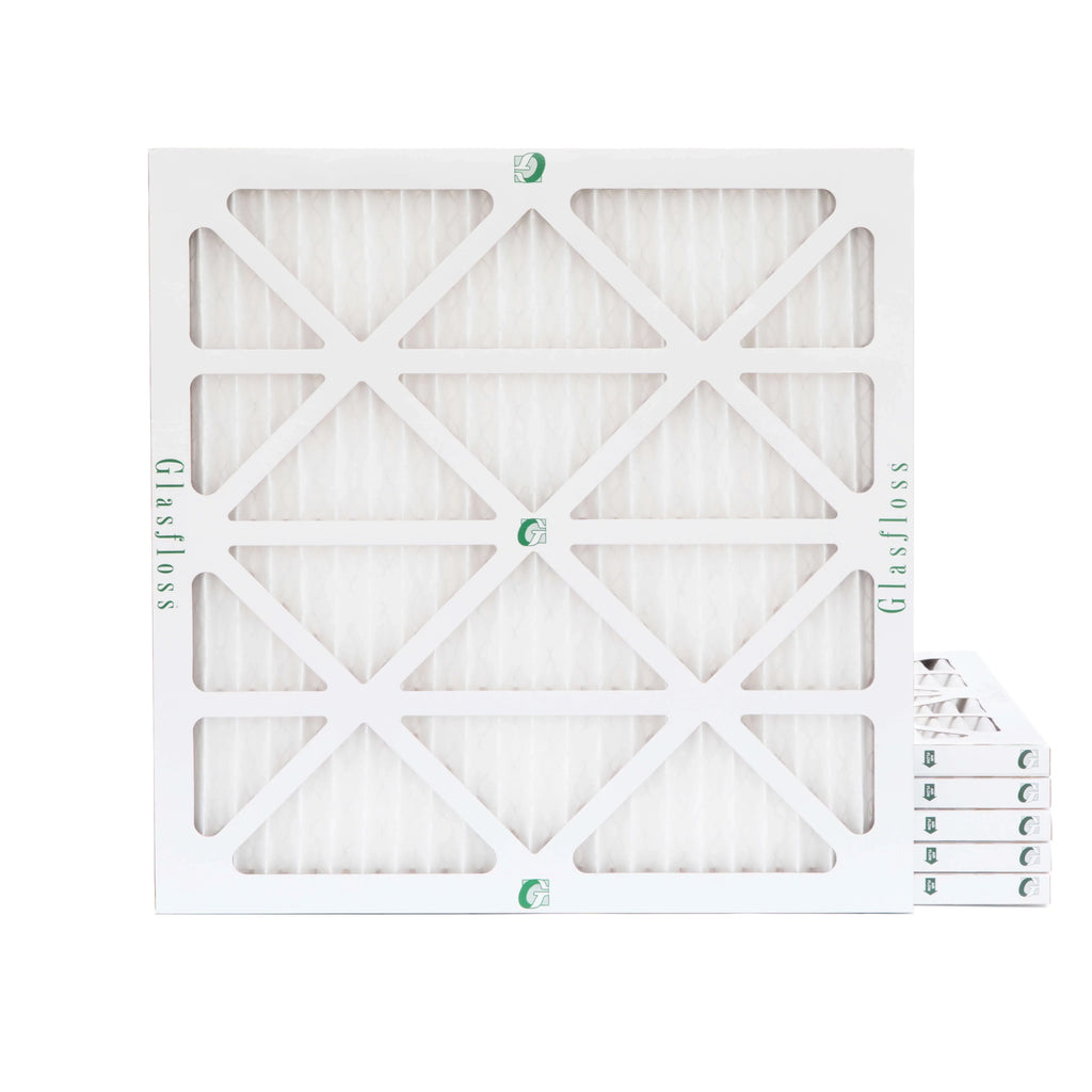 6 Pack of 16x16x1 MERV 10 Pleated Air Filters by Glasfloss. Actual Size: 15-1/2 x 15-1/2 x 7/8