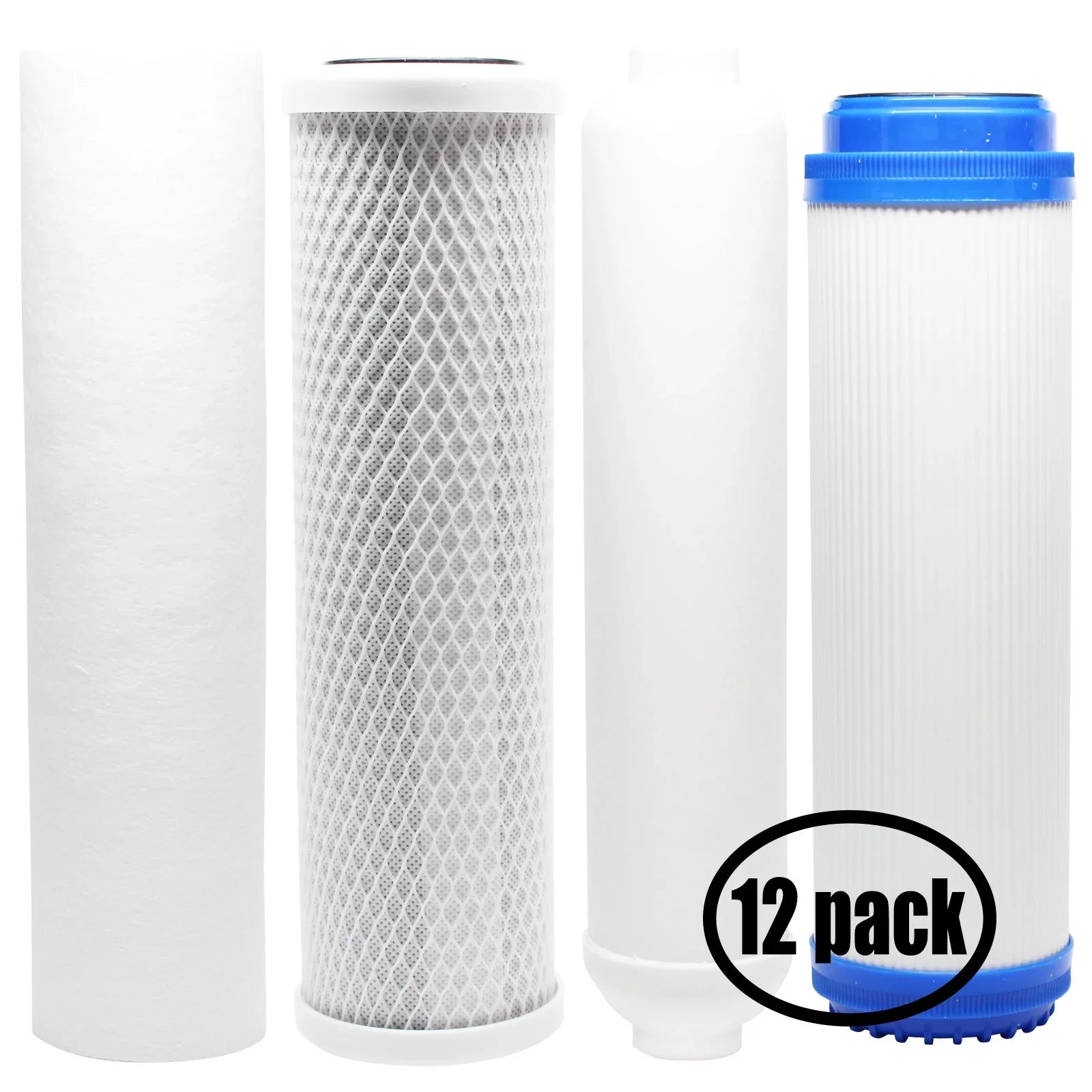 12-Pack Replacement for Filter Kit for Expres Water RO5MXG RO System - Includes Carbon Block Filter, PP Sediment Filter, GAC Filter & Inline Filter Cartridge - Denali Pure Brand