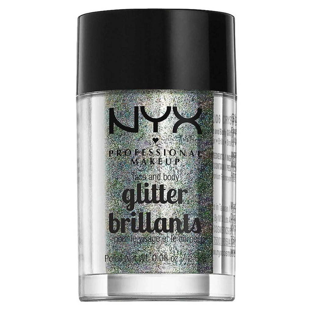 NYX Professional Makeup Face & Body Glitter, Crystal 0.08 oz Pack of 2