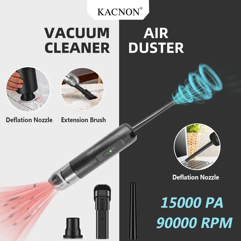 Reesibi Cordless Air Duster Portable Air Blower for Computer with 40000 RPM Improved Motor Electric Compressed Air Duster for Keyboard Laptop PC Camera Cleaning, 6000mAh Rechargeable Battery