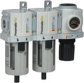 Compressed Air Dryer System 3/8" NPT - Particulate (5 Micron - Dust) Air Filter, Coalescing (0.3 Microns - Oil & Small Particle) Air Filter & Compressed Air Pressure Regulator, Bowl, Manual Drain