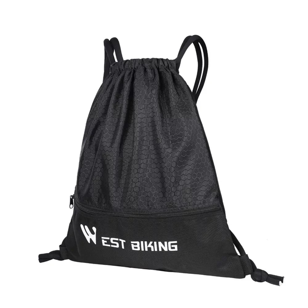 WEST BIKING Drawstring Bag Outdoor Sports Sackpack Backpack, Black