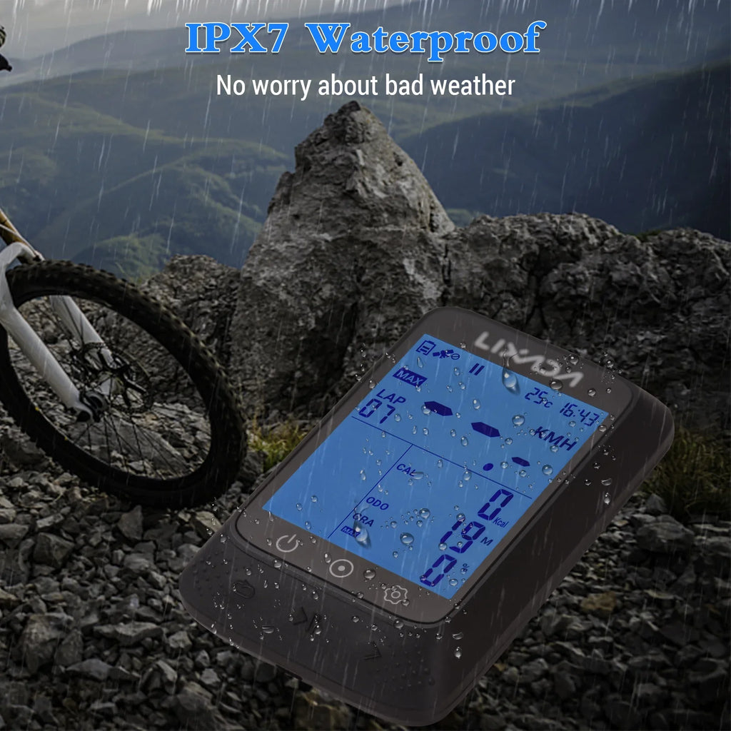 Lixada Bike Computer 2.3in Wireless GPS Waterproof ANT+ Sensor Altitude Gradient Strava Computer