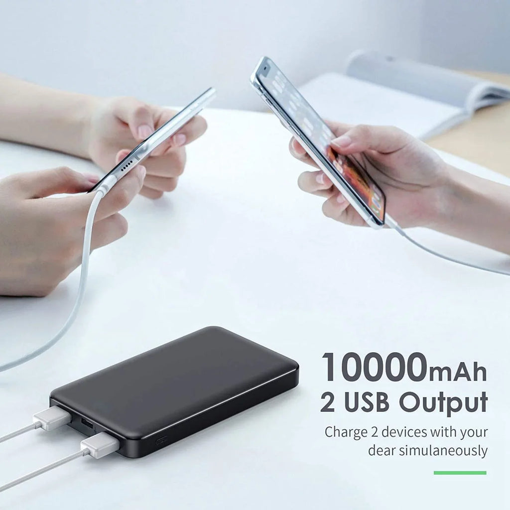 For Motorola Razr / Razr Plus / Razr Plus (2023) - 10000mAh Power Bank LED Display Backup Battery Portable Charger Slim 2-Port USB 1-Port USB-C